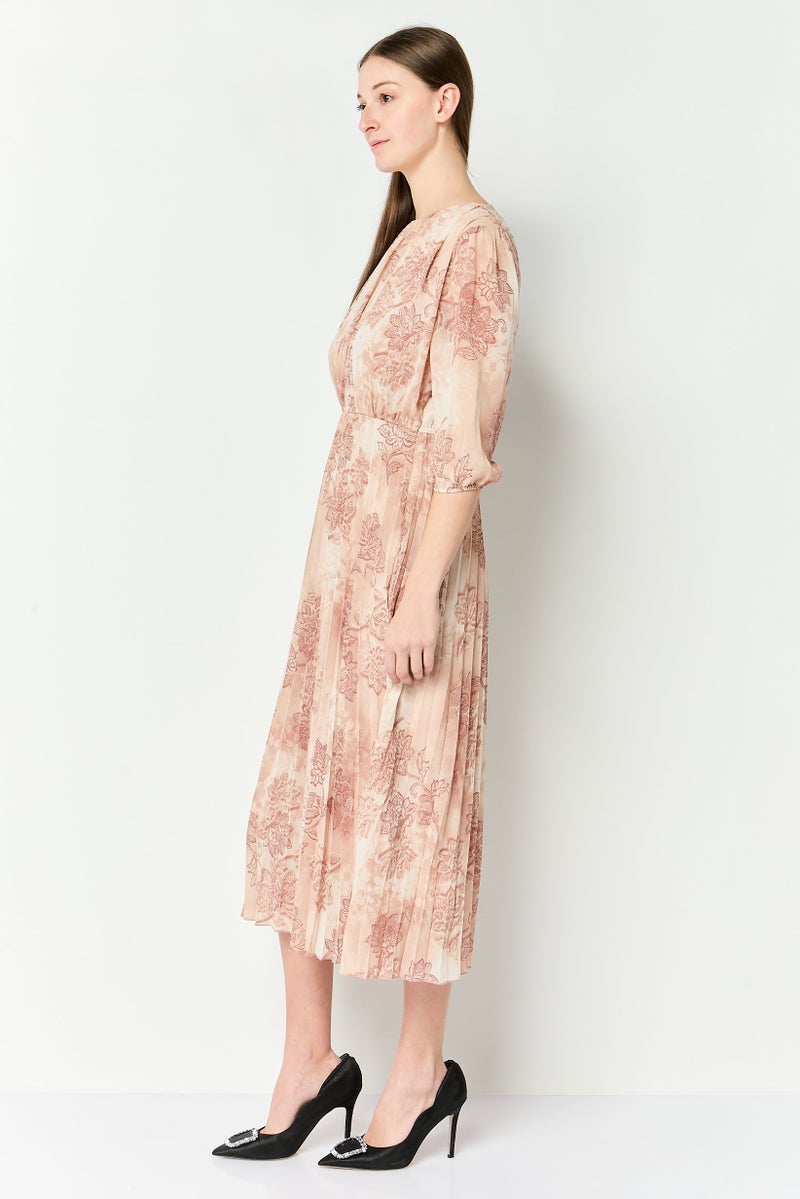 bebe Women Floral Print Midi Dress, Multicolor - Image 2